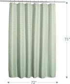 AmazerBath Waffle Shower Curtain, Sage Green Fabric, Long With Waffle Weave Heavy Duty Hotel Quality for Bathroom, 72 x 78 Inches