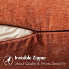 MIULEE Fall Pack of 2 Rust Throw Pillow Covers 20x20 Inch Soft Chenille Pillow Covers for Sofa Living Room Couch Solid Dyed Cases
