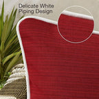Decorative Outdoor Water Repellent Throw Pillows with Inserts, Set of 4, 18" x18" Pillows for Patio, Backyard, Bed, Couch, and Patio Furniture, Red