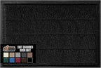 GORILLA GRIP Dirt Grabber Mesh Doormat, Low-Profile, Stain and Fade Resistant Heavy Duty Quick Dry Striped Doormats, Mats for Indoor or Outdoor Entry, Shoe Scraper, Garage Entrance Mat, 47x35, Black