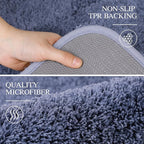 Walensee Large Bathroom Rug (24 x 60, Blue) Extra Soft and Absorbent Shaggy Bath Mat Machine Washable Microfiber Non Slip Luxury Floor Mat