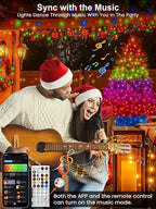 Smart LED Halloween String Lights with Remote & App 132FT 400LED, Waterproof RGB Dimmable Clear Wire Christmas Lights, Color Changing Christmas Tree Light Outdoor Indoor with Timer for Halloween Decor