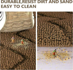 hicorfe Indoor Doormat,Front Back Door Mat TPR Backing Non Slip Mats 20"x31.5" Absorbent Resist Dirt Entrance Doormat Inside Floor for Entryway Washable Low-Profile(Dark Brown)