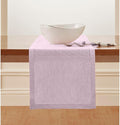 Solino Home Linen Table Runner 120 Inches Long - 100% Pure Linen Bubblegum Pink Table Runner 14 x 120 Inch for Halloween - Milan Hemstitch