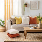 Mecatny Corduroy Decorative Throw Pillow Covers 20x20 Set of 2 for Sofa Living Room, Soft Neutral Boho Couch Pillow Covers for Home Decor, Cream White
