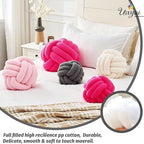 Uvvyui Knot Pillow Ball, Soft Home Decorative Pillows, Round Throw Pillow, Handmade Knotted Plush Pillow, Round Boucle Pillow Cushion (11.8 Inches Dark Gray)