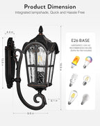 VIANIS Outdoor Wall Light, Oil Rubbed Bronze Porch Lights Outdoor, Dusk to Dawn Outside Lantern Fixtures Wall Mount, 100% Aluminum Exterior Lighting Fixtures for House, Garden, Patio, Entryway