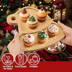 Christmas Serving Tray, Christmas Hat Shape Charcuterie Board, Bamboo Serving Platter Dish for Holiday Party Food Tray for Cheese Snack Fruit 10 x 8.7 x 0.6 Inches