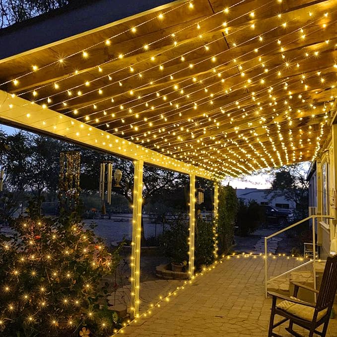 800 LED Christmas Lights Outdoor, Warm White Christmas Lights Indoor 8 Modes 262FT Clear Wire, Plug in Twinkle Fairy String Light for Outside Bedroom Wedding Xmas Tree Party Decorations