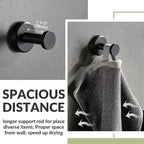 APLusee Matte Black Robe Towel Hook, 304 Stainless Steel Round Coat Hook for Home Storage, Wall Mount