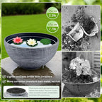 17.7inch Large Lotus Bowl Planter Garden Water Plant Pot Bird Bath Bowl Landscaping Planter Water Lily Pots for Outdoor Indoor Planting in Water Small Fountain Base Mini Fish Pond (White)