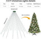 Mlambert Christmas Tree Lights, 7.5ft 16 Lines Fairy String Light, 8 Modes 480 LED Xmas Lighting with Remote Timer for Holiday, Warm White/Multicolor