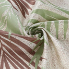 Fabric Shower Curtain, Sage Green and Brown Tropical Plant Leaf Print Shower Curtains for Bathroom, Waterproof Bathroom Curtains, 72" W x 72" H