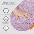 Walensee Contour Rug (20x24, Lavender) Non Slip Bath Mat for Bathroom Water Absorbent Soft Microfiber Shaggy Mat Machine Washable U Shape Toilet Rug