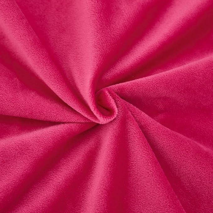 JAUXIO Diamond Pinch Pleated Crystal Velvet Pillowcases 2 Pack Solid Pintuck Throw Cushion Cover for Home Decor Hidden Zipper Closure (Hot Pink, King)