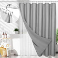 LaCyan 3 in 1 Waterproof Waffle Weave Shower Curtain and Clear Liner Set with 12 Stainless Steel Hooks Double Sided for Bathroom 72 Inches Heavy Duty Polyester Fabric Shower Curtains 72x72