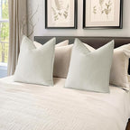 MIULEE Pack of 2 Christmas Cream White Decorative Pillow Covers 18x18 Inch Soft Chenille Luxurious Couch Throw Pillows Farmhouse Cushion Covers with Elegant Design for Sofa Bedroom Living Room Decor