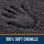 OLANLY Bathroom Rugs 30x20, Extra Soft Absorbent Chenille Bath Rugs, Rubber Backing Quick Dry, Machine Washable Bath Mats for Bathroom Floor, Tub and Shower, Home Decor Accessories, Dark Grey