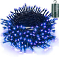 Joomer Blue Battery Christmas Lights, 66ft 200LED Fairy Lights Battery Operated Timer 8 Modes Waterproof for Outdoor Home Garden Party Holiday Christmas Trees Decoration