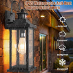 1-Pack 18 Inch Motion Sensor Front Porch Light IP65 Waterproof, Large Black Dusk to Dawn Outdoor Wall Lighting for House Exterior Light Fixture Clear Glass Garage Coach Light, E26 Bulb Base