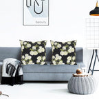 Decorative Throw Pillow Covers Set of 2 Black Hydrangea Pillow Covers 20x20 inch Super Soft Short Plush Square Floral Throw Pillows,Farmhouse Outdoor Pillow Covers for Couch Living Room