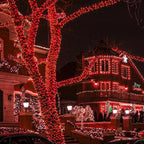 Christmas Lights Outdoor, 66FT 200 LED Christmas Tree Lights with 8 Modes Waterproof, Plug in Green Wire String Twinkle Light for Indoor Bedroom Patio Wedding Holiday Decorations, Red