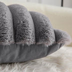 Neelvin Grey Faux Fur Cozy Soft Striped Decorative Throw Pillow Covers 24x24 inch Set of 2,Velvet Pillowcase Cushion Case for Sofa Couch