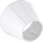 GO&SO 2 Pack Linen Pleated Bell Lamp Shades for Table Lamps, Wall Lamps,5"x9"x6.4" (Spider) White Lampshades Small Natural Fabric Bedroom, Living Room Traditional Decoration Replacement