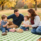 TigeJoy Extra Large Picnic Blanket Waterproof Foldable 80''x80'', Outdoor Picnic Mat Beach Blanket Sandproof for Park, Grass, Travel, Hiking, Camping Essentials, Gingham Picnic Blanket