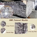 Genuine Calacatta Viola Scalloped Marble Tray, Real Natural Marble Stone Tray, Luxury Decorative Trays for Bathroom, Dresser, Vanity, Kitchen, Home Decor, 10.6" x 8", Calacatta Viola Purple