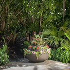 Crescent Garden Extra Large Outdoor Planter Bowl with Drain Hole for Water Gardens, Fountains, Decorative Landscaping - 40" W x 15" H (Old Bronze)