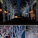 4 Pack Solar Chrismas Lights Outdoor, 170 FT Total 480 LED Solar String Lights for Outside with 8 Modes & Memory Function, Waterproof Twinkle Light for Xmas Tree Yard Party Decorations (Cool White)