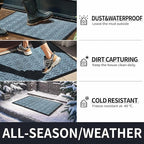 Yimobra Large Door Mat Outside Entrance 36x24, Waterproof Heavy Duty Outdoor Mats for Front Door, Non Slip Rubber Entry Mat for Garage Patio Indoor, Easy Clean, Mix Blue