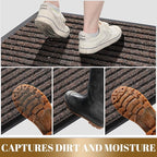Yimobra Front Door Mat Outdoor Indoor Entrance, 100% Waterproof All-Season All Weather Doormat, Welcome Matt Outside Entry, Non Slip, Low Profile, Heavy Duty Patio Porch Floor Mats,47 x 24
