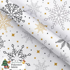 Winter Snowflakes Shower Curtain for Christmas Bathroom Decorations, Cute Xmas Snowflake Red Grey White Golden Shower Curtain Set, Fabric Silver Glitter Sparkle Merry Xmas Holiday Shower Curtain 72X72