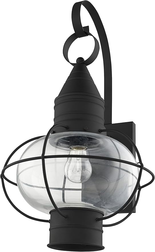 Livex Lighting 26904-04 Transitional One Light Outdoor Wall Lantern from Newburyport Collection in Black Finish
