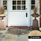 New Large 36"x24" Heavy Duty Welcome Mat Outdoor with Non-Slip Rubber Backing - Durable Outdoor Door Mat for Front Door Entrance, Garage, Patio & High Traffic Areas - Stone Scroll Design