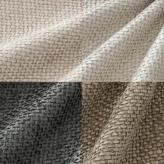 MIULEE Pack of 4 Couch Throw Pillow Covers 26x26 Inch Neutral Soft Decorative Chenille Pillow Covers Farmhouse Boho Accent Cushion Covers for Mid Century Modern Home Decor Sofa Bedroom Living Room