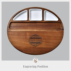 Shanik Large Acacia Wood Cheese Board – Premium Charcuterie Set with Knife Holder, Cutting Surface & Serving Tray for Parties, Weddings, Gifts