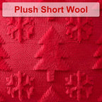 OTOSTAR Set of 2 Xmas Soft Plush Short Wool Velvet Decorative Throw Pillow Covers Square Luxury Style Cushion Case Pillow Shell for Sofa Bedroom Tree and Snowflake Red, 20x20 Inch