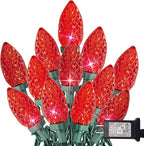 TW SHINE C9 Christmas Lights, 100 LED 66 FT Christmas String Lights Outdoor with 8 Modes Timer Waterproof Connectable for Indoor Yard Xmas Tree House Decorations (Red)
