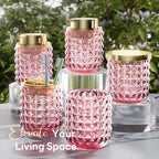 Bathroom Set Pink Bathroom Accessories Set Glass Bathroom Accessories Pink Bathroom Accessory Diamond Soap Dispenser and Toothbrush Holder Sets for Bathroom Decor