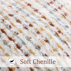 LUOYEHK Boho Throw Pillow Covers 12x20 Inch Set of 2 Chenille Tufted Pillow Case Farmhouse Neutral Lumbar Cushion Covers for Couch Sofa Bed Living Room, Orange White