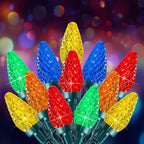 C9 Christmas Lights Outdoor, 66 FT 100 LED Connectable C9 String Lights with 8 Modes and Timer Extendable Xmas Tree Patio Roofline Garden Yard Holiday Party Indoor Outdoor Decoration, Multicolor