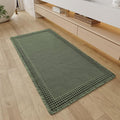 RESARE Waffle Bathroom Runner Rugs, Super Absorbent Bath Mat Non Slip Washable Quick Dry, Upgraded Ultra Soft Boho Bath Rugs with Tassels for Hallway Bedroom Laundry Room, 2'x4'(24"x48"), Green