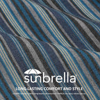 Outdoor Sunbrella Decorative Throw Pillow Covers Only, Pack of 4, 17"x17" & 20"x12" Water Repellent Replacement Lumbar Pillow Case for Patio, Couch, Sofa and Patio Furniture, Troupe Dock