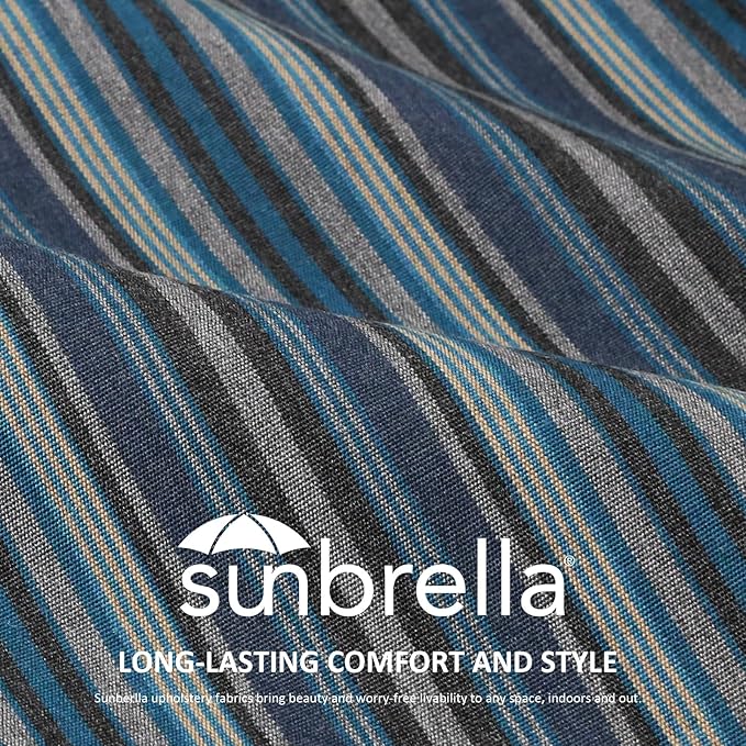 Outdoor Sunbrella Decorative Throw Pillow Covers Only, Pack of 4, 17"x17" & 20"x12" Water Repellent Replacement Lumbar Pillow Case for Patio, Couch, Sofa and Patio Furniture, Troupe Dock