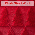 OTOSTAR Set of 2 Xmas Soft Plush Short Wool Velvet Decorative Throw Pillow Covers Square Luxury Style Cushion Case Pillow Shell for Sofa Bedroom Christmas Tree Red, 28x28 Inch