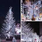 Upgrade Solar String Lights for Outside 2 Pack Total 180FT 500LED String Lights Outdoor with 8 Modes, IP65 Waterproof Outdoor Solar Twinkle Lights, Garden Tree Party Christmas Decorations, Cool White