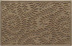 WaterHog Indoor/Outdoor Door Mat, 2' x 3' Made in USA, Durable & Skid-Resistant Front Door Rug, Decorative, Water-Trapping & Heavy-Duty Entryway Floor Mat For Your Home, Boxwood Collection Khaki/Camel